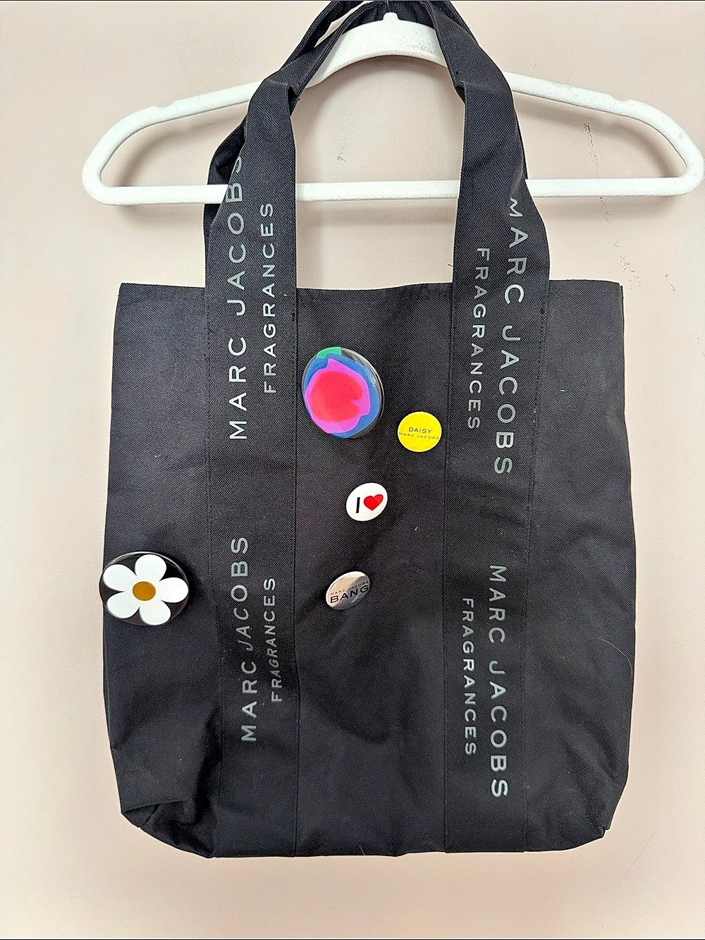 Marc Jacobs Fragrances Promotional Tote Bag with Pins